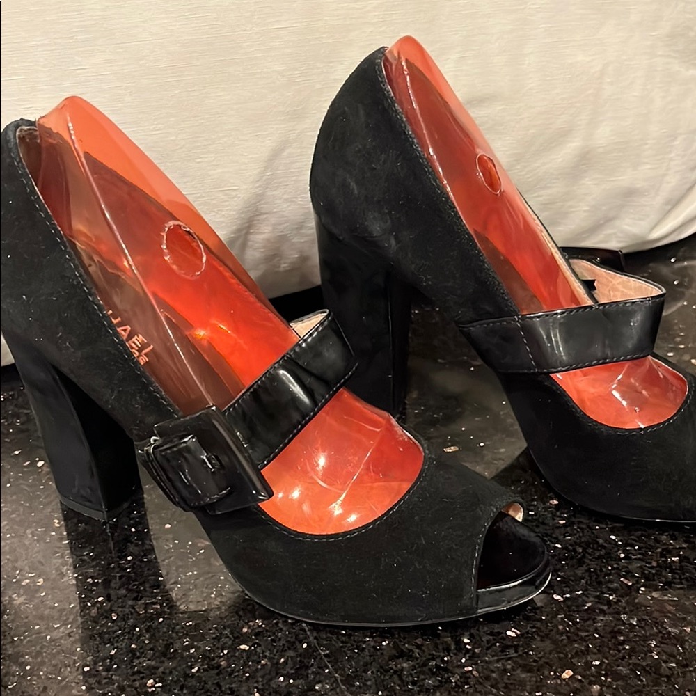 Michael Kors Black Peep Toe Heels